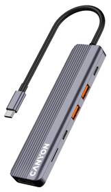 USB Hub Canyon DS-17 6in1 4k USB-C šedý

 obrázek produktu 1 z 11