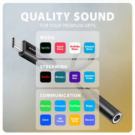 Redukce Axagon USB-C na 3.5mm jack - Hi-Res DAC audio adaptér černá

 obrázek produktu 5 z 5