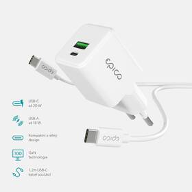 Nabíječka do sítě Epico UltraBoost GaN 20W 1x USB-A/1x USB-C + kabel bílá

 obrázek produktu 5 z 5