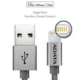 Kabel ADATA Sync & Charge USB/Lightning, 1m, MFi, opletený stříbrný

 obrázek produktu 1 z 7