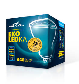 Žárovka LED ETA EKO LEDka bodová 4W, GU10, neutrální bílá 

 obrázek produktu 3 z 3