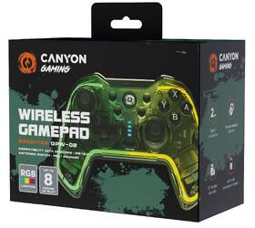 Gamepad Canyon GPW-02 RGB 5v1 (Nintendo Switch, iOS 13.0, Android, PC, PS3) průhledná

