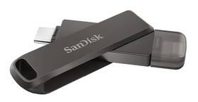 USB Flash SanDisk iXpand Luxe 64GB, USB-C + Lightning šedá barva
