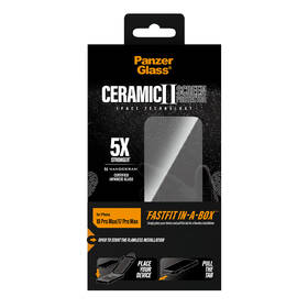 Tvrzené sklo PanzerGlass Ceramic II na Apple iPhone 18 Pro Max/17 Pro Max s bezprašným instalačním boxem černé

 obrázek produktu 5 z 6