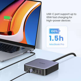Nabíječka do sítě UGREEN 2x USB, 4x USB-C, 200W, Gan šedá

 obrázek produktu 4 z 9
