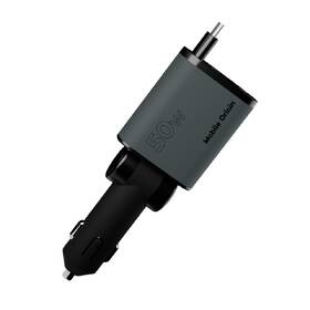 Adaptér do auta Mobile Origin 4in1 50W CA28 - USB-C + USB-A, USB-C, Lightning kabel šedý

 obrázek produktu 2 z 10
