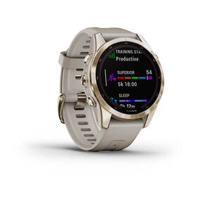 Chytré hodinky Garmin fenix 7S Sapphire Solar - Titan Cream Gold/Sand Silicone Band 

 obrázek produktu 7 z 10
