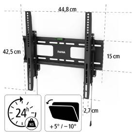 Držák TV Hama Professional, naklápěcí, pro úhlopříčky 32" až 65", nosnost 50 kg černý

 obrázek produktu 7 z 9