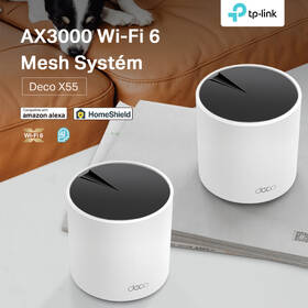 Komplexní Wi-Fi systém TP-Link Deco X55, WiFi6 AX3000 Ai-Driven (2 ks) bílý

 obrázek produktu 2 z 2