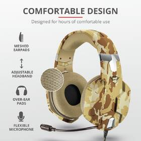 Headset Trust GXT 322D Carus - desert camo 

 obrázek produktu 7 z 10