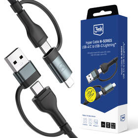 Kabel 3mk Hyper N-SERIES USB/USB-C - USB-C/Lightning, 60W, 1,2m černý

 obrázek produktu 1 z 1