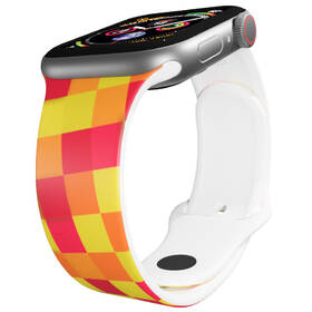 Řemínek Mi-Band na Apple Watch 42/44/45/49 mm - motiv Barevná šachovnice, bílý 

 obrázek produktu 2 z 3