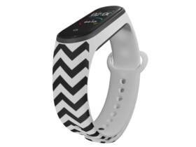 Řemínek Mi-Band na Xiaomi Mi Band 3/4 - motiv Cikcak pruhy, bílý 

 obrázek produktu 2 z 3