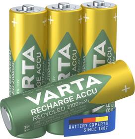 Baterie nabíjecí Varta Recharge Accu Recycled, AA,Ni-Mh, 2100mAh, 4ks 

 obrázek produktu 2 z 2