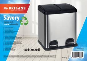 Odpadkový koš na tříděný odpad BRILANZ SAVERY 40 l (2 x 20 l) černý/nerez

 obrázek produktu 1 z 8