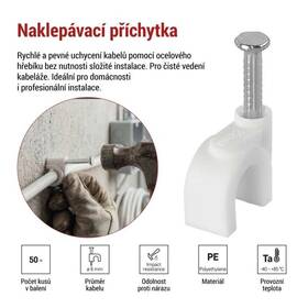Kabelový klip EMOS 8MM, 50KS bílý

 obrázek produktu 1 z 8