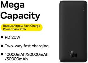 Powerbanka Baseus Airpow 30000mAh, 20W černá

 obrázek produktu 2 z 6