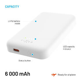 Powerbanka FIXED MagZen s bezdrátovým nabíjením a podporou Magsafe, 6 000 mAh bílá

 obrázek produktu 4 z 7