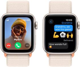 Chytré hodinky Apple GPS + Cellular 40mm pouzdro z hvezdně bílého hliníku - hvězdně bílý provlékací sportovní řemínek 
