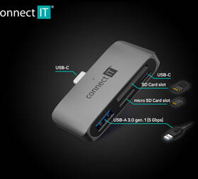 Čtečka paměťových karet Connect IT CompactPRO + USB hub antracitová

 obrázek produktu 5 z 7
