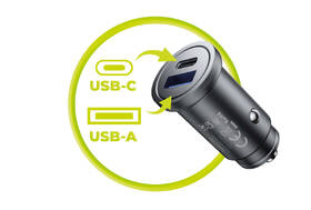 Adaptér do auta Mobile Origin Metal 30W, 1x USB-C,1x USB-A černý

 obrázek produktu 6 z 11