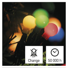 Vánoční osvětlení EMOS 200 LED cherry řetěz - kuličky, 10 m, vnitřní, multicolor 

 obrázek produktu 2 z 7