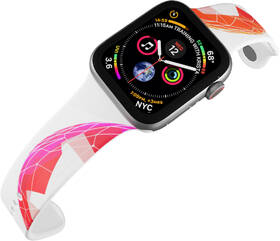 Řemínek Mi-Band na Apple Watch 42/44/45/49 mm - motiv Růžová planetka, bílý 

 obrázek produktu 3 z 3