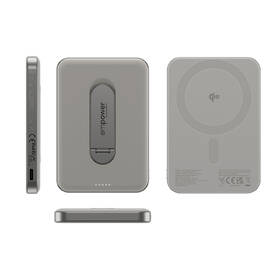 Powerbanka PanzerGlass empower Qi2 5000 mAh, MagSafe, KickStand šedá

 obrázek produktu 3 z 9