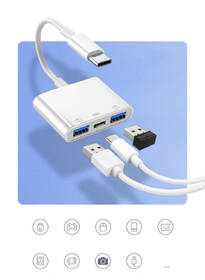 Redukce COTECi 3v1 USB-C/USB-C, 2x USB bílá

 obrázek produktu 3 z 6