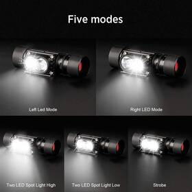 Čelovka Solight 650 lm, Li-Ion, USB 

 obrázek produktu 4 z 6