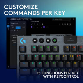 Klávesnice Logitech G915 X Lightspeed TKL Wireless, US layout černá barva

