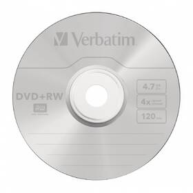 Disk Verbatim DVD+RW 4,7GB, 4x, jewel box, 5ks 

 obrázek produktu 2 z 2