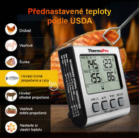 Teploměr do masa ThermoPro TP-17 stříbrný

 obrázek produktu 2 z 6