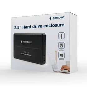 Box na HDD Gembird pro 2.5” zařízení, USB 3.0, SATA černý

 obrázek produktu 4 z 4