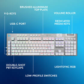 Klávesnice Logitech G915 X Lightspeed Wireless, US layout bílá

 obrázek produktu 5 z 11
