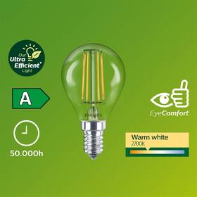 Žárovka LED Philips 40W, filament, E14, teplá bílá 

 obrázek produktu 2 z 3