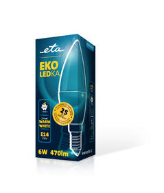 Žárovka LED ETA EKO LEDka svíčka 6W, E14, teplá bílá 

 obrázek produktu 3 z 3