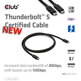 Kabel Club3D USB-C/USB-C, 240W, 1m černý

 obrázek produktu 4 z 7