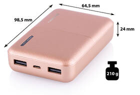 Powerbanka GoGEN 10000 mAh, metalická růžová

 obrázek produktu 1 z 6