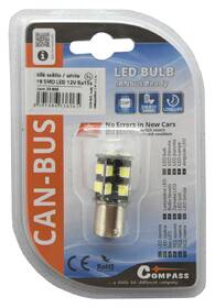Autožárovka Compass 33806 19 SMD LED 12V Ba15S  CAN-BUS 

 obrázek produktu 1 z 2
