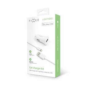 Adaptér do auta FIXED 1x USB, 2,4A + Lightning kabel bílý

 obrázek produktu 3 z 3