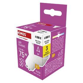 Žárovka LED EMOS Classic MR16, GU10, 5,8W, neutrální bílá 

 obrázek produktu 3 z 3