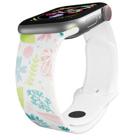 Řemínek Mi-Band na Apple Watch 42/44/45/49 mm - motiv Květy a větvičky, bílý 

 obrázek produktu 2 z 3