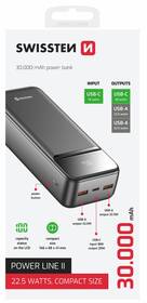 Powerbanka Swissten Power Line II 30000 mAh černá barva
