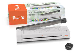 Laminátor Peach 3v1 PBP420, A3, vestavěná řezačka a zastřihovač rožků 

 obrázek produktu 1 z 1