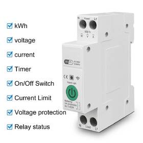 Modul IMMAX NEO SMART elektronický jistič jednofázový 1-63A, měření spotřeby, Zigbee 3.0, Tuya 

 obrázek produktu 3 z 3