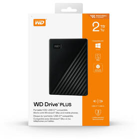 Externí pevný disk 2,5" Western Digital Drive Plus 2TB černá barva
