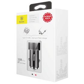 Adaptér do auta Baseus Small Screw Type-C PD + USB Quick Charge 36W černý

 obrázek produktu 3 z 3