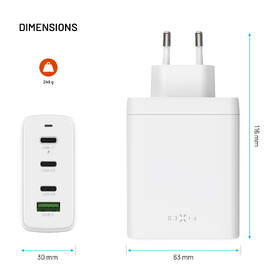 Nabíječka do sítě FIXED GaN, 3xUSB-C, 1xUSB-A, PD 3.0, 120W bílá

 obrázek produktu 10 z 11