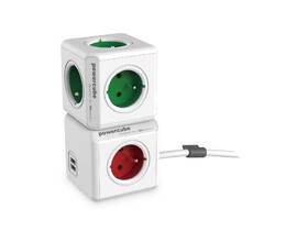 Kabel prodlužovací Powercube USB, 4x zásuvka, 2x USB, 1,5m bílý/červený

 obrázek produktu 5 z 5